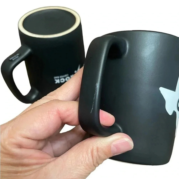 Black Rock Coffee Bar Texas Matte Black 10oz Coffee Mugs Set Of 2 - Picture 14 of 15